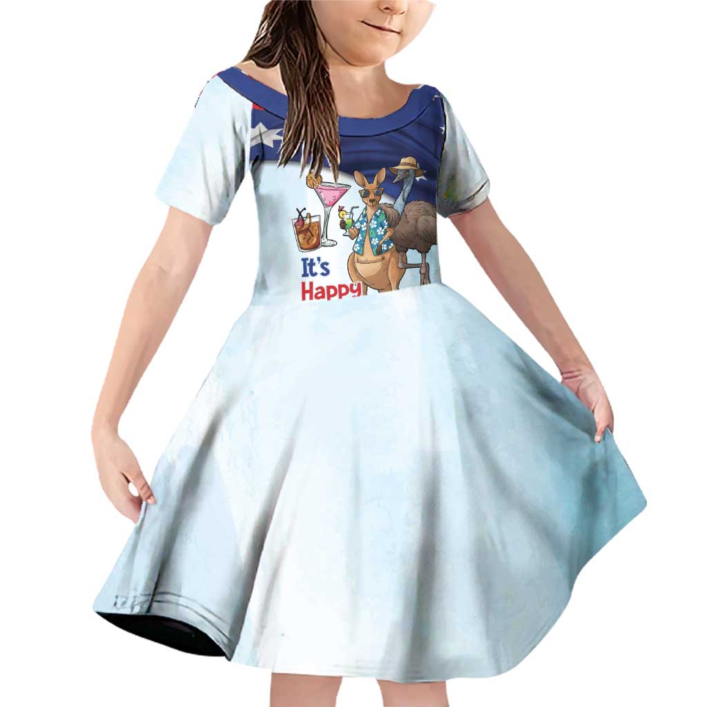 Chilling Kangaroo and Emu Australia Family Matching Off Shoulder Short Dress and Hawaiian Shirt It's Happy Hour Somewhere - Aussie Hoodie