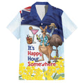 Chilling Kangaroo and Emu Australia Family Matching Off Shoulder Short Dress and Hawaiian Shirt It's Happy Hour Somewhere - Aussie Hoodie