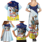 Chilling Kangaroo and Emu Australia Family Matching Summer Maxi Dress and Hawaiian Shirt It's Happy Hour Somewhere - Aussie Hoodie