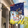 Chilling Kangaroo and Emu Australia Garden Flag It's Happy Hour Somewhere - Aussie Hoodie