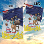 Chilling Kangaroo and Emu Australia Garden Flag It's Happy Hour Somewhere - Aussie Hoodie