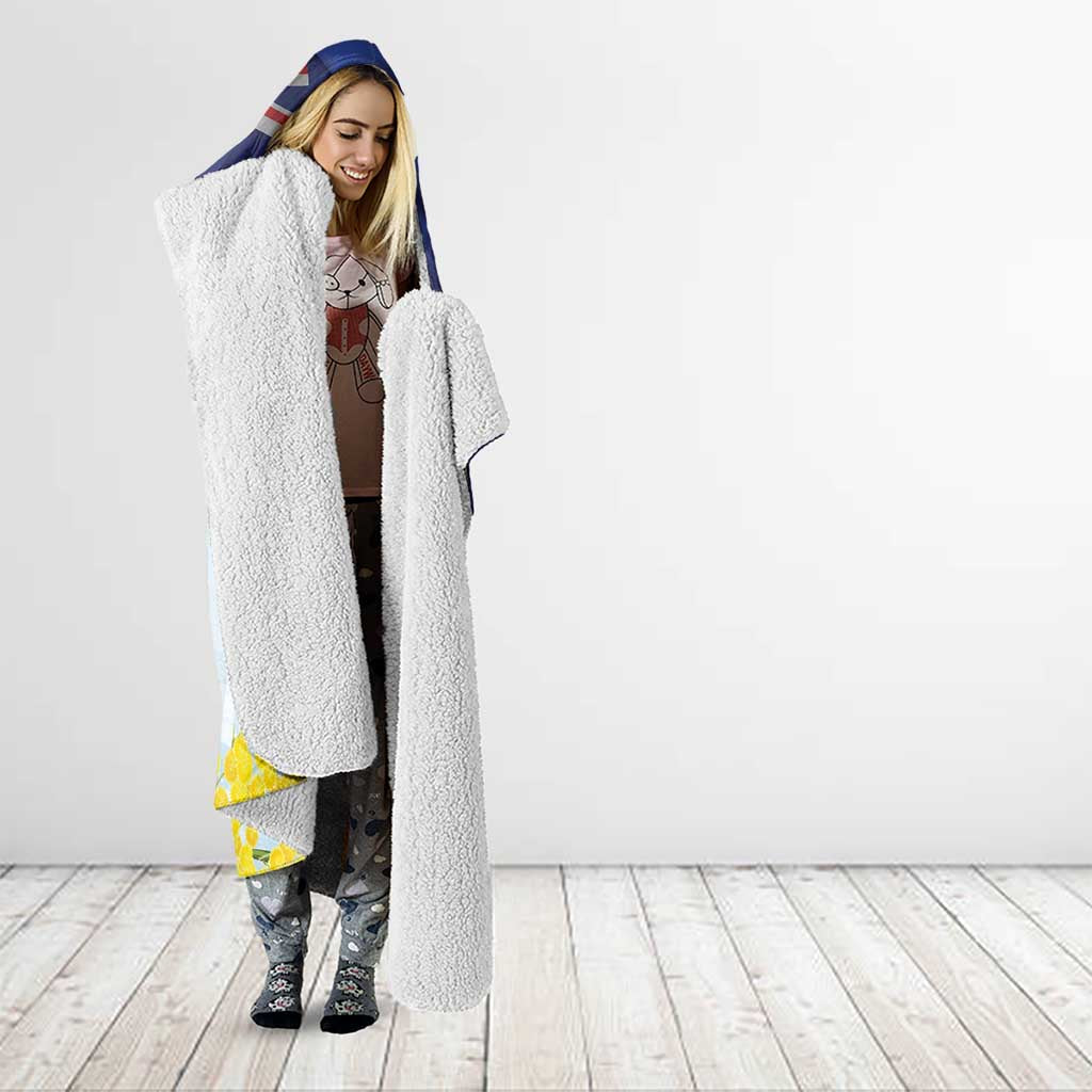 Chilling Kangaroo and Emu Australia Hooded Blanket It's Happy Hour Somewhere - Aussie Hoodie