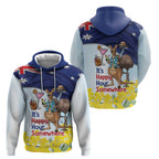 Chilling Kangaroo and Emu Australia Hoodie It's Happy Hour Somewhere - Aussie Hoodie