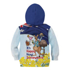Chilling Kangaroo and Emu Australia Kid Hoodie It's Happy Hour Somewhere - Aussie Hoodie