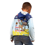 Chilling Kangaroo and Emu Australia Kid Hoodie It's Happy Hour Somewhere - Aussie Hoodie