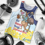 Chilling Kangaroo and Emu Australia Men Tank Top It's Happy Hour Somewhere - Aussie Hoodie