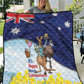 Chilling Kangaroo and Emu Australia Quilt It's Happy Hour Somewhere - Aussie Hoodie