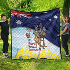 Chilling Kangaroo and Emu Australia Quilt It's Happy Hour Somewhere - Aussie Hoodie