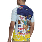 Chilling Kangaroo and Emu Australia Rugby Jersey It's Happy Hour Somewhere - Aussie Hoodie