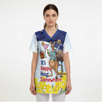 Chilling Kangaroo and Emu Australia Scrub Top It's Happy Hour Somewhere - Aussie Hoodie