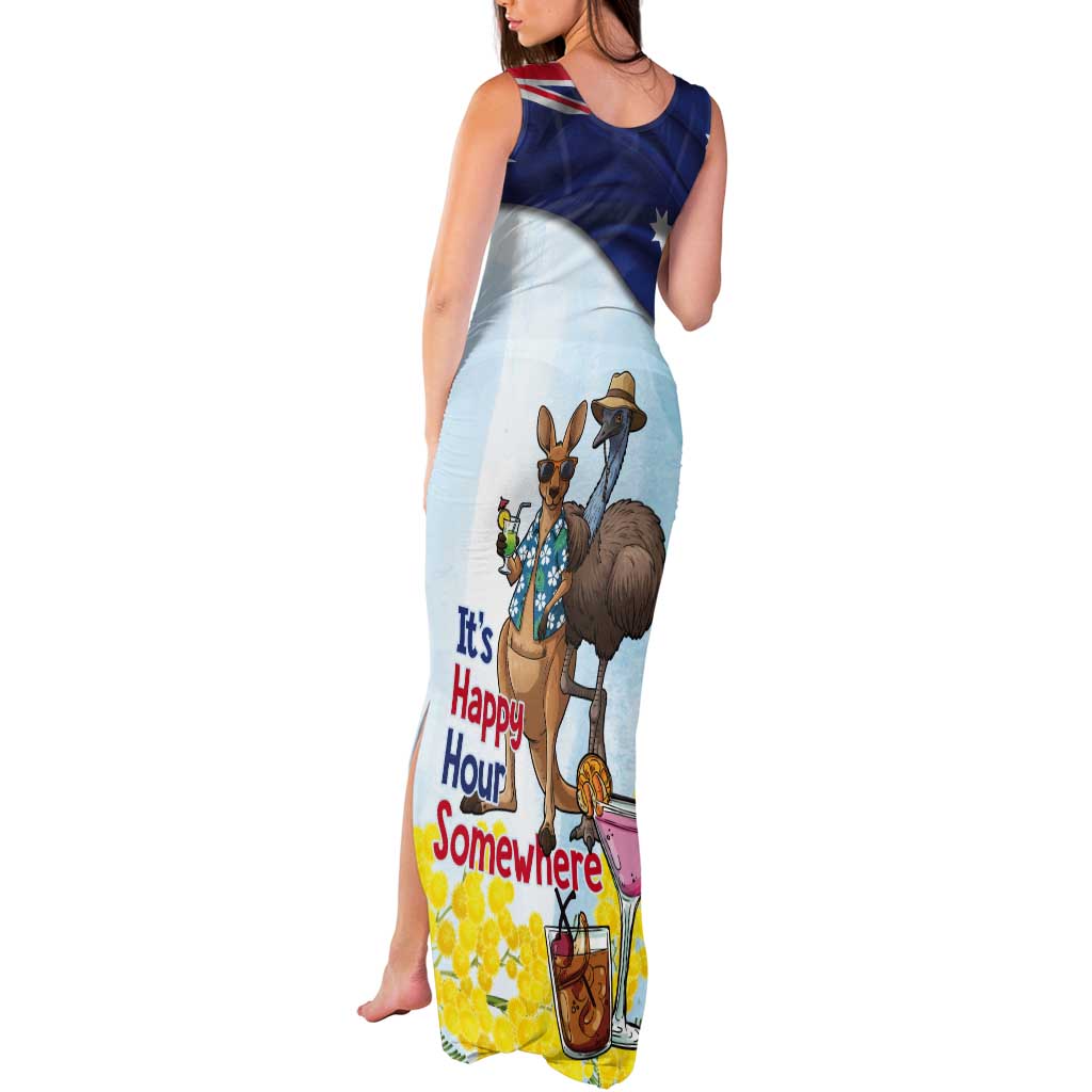 Chilling Kangaroo and Emu Australia Tank Maxi Dress It's Happy Hour Somewhere - Aussie Hoodie