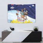 Chilling Kangaroo and Emu Australia Tapestry It's Happy Hour Somewhere - Aussie Hoodie
