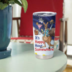 Chilling Kangaroo and Emu Australia Tumbler Cup It's Happy Hour Somewhere - Aussie Hoodie