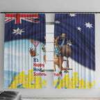Chilling Kangaroo and Emu Australia Window Curtain It's Happy Hour Somewhere - Aussie Hoodie