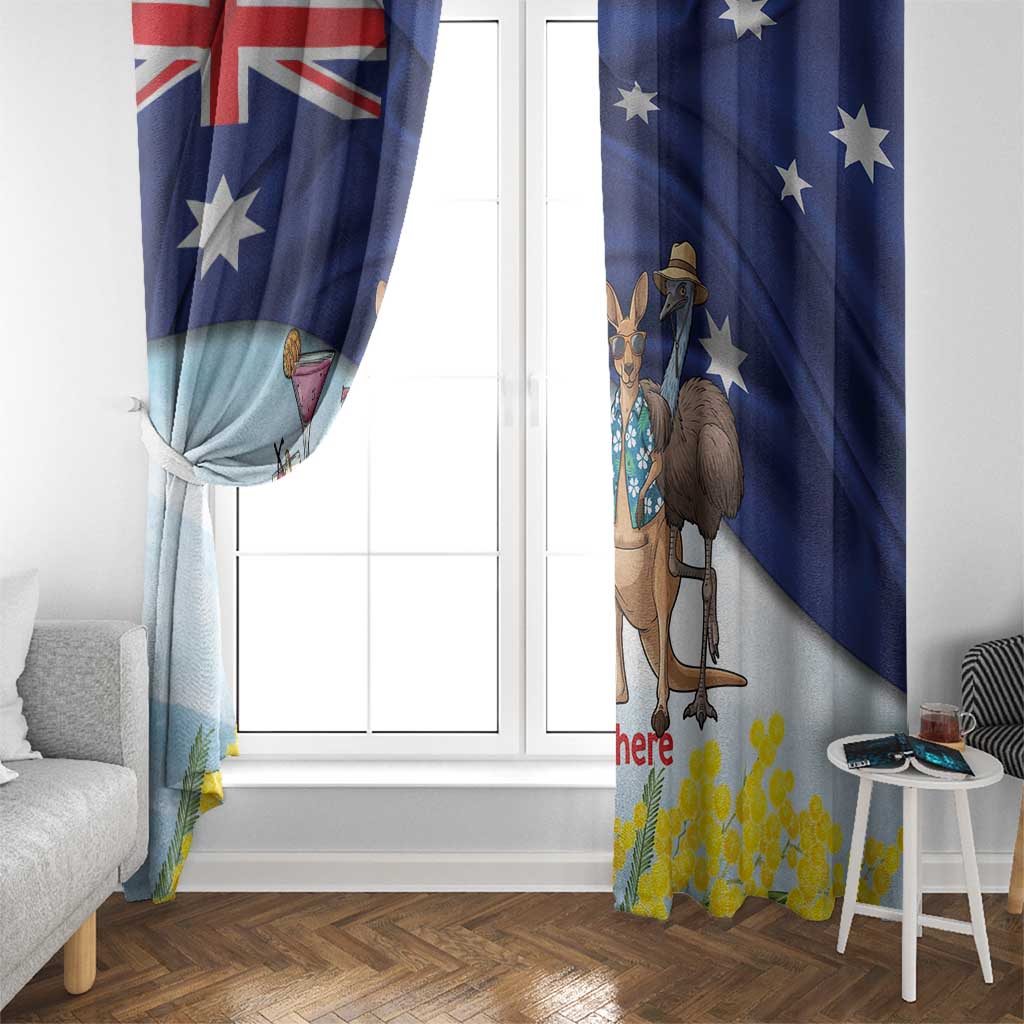 Chilling Kangaroo and Emu Australia Window Curtain It's Happy Hour Somewhere - Aussie Hoodie