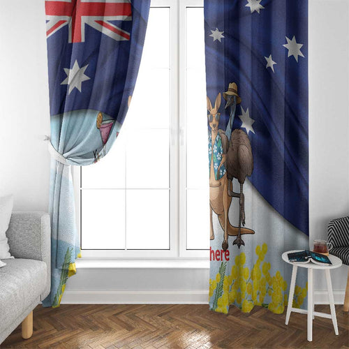 Chilling Kangaroo and Emu Australia Window Curtain It's Happy Hour Somewhere - Aussie Hoodie