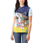 Chilling Kangaroo and Emu Australia Women Polo Shirt It's Happy Hour Somewhere - Aussie Hoodie