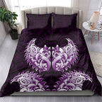 New Zealand Ta Moko Bedding Set Aotearoa Maori Chest Tattoo Purple