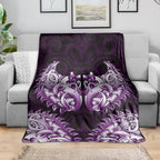 New Zealand Ta Moko Blanket Aotearoa Maori Chest Tattoo Purple