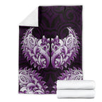 New Zealand Ta Moko Blanket Aotearoa Maori Chest Tattoo Purple