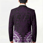 New Zealand Ta Moko Blazer Aotearoa Maori Chest Tattoo Purple