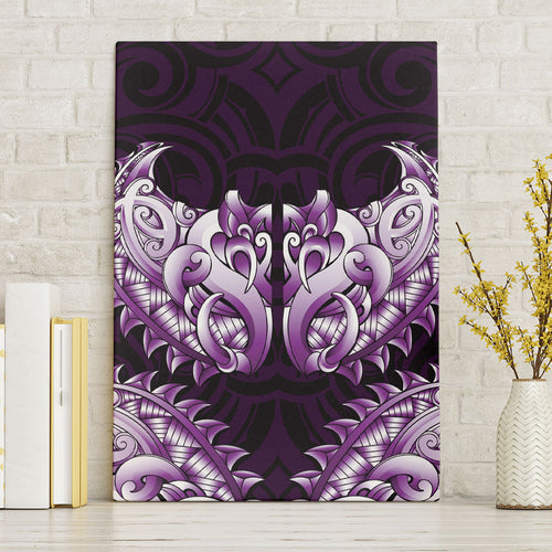 New Zealand Ta Moko Canvas Wall Art Aotearoa Maori Chest Tattoo Purple