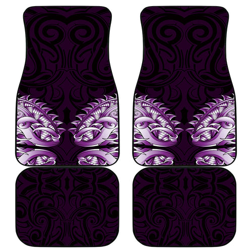 New Zealand Ta Moko Car Mats Aotearoa Maori Chest Tattoo Purple