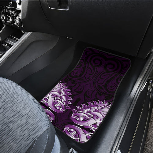 New Zealand Ta Moko Car Mats Aotearoa Maori Chest Tattoo Purple