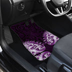 New Zealand Ta Moko Car Mats Aotearoa Maori Chest Tattoo Purple