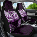 New Zealand Ta Moko Car Seat Cover Aotearoa Maori Chest Tattoo Purple