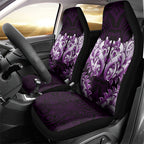 New Zealand Ta Moko Car Seat Cover Aotearoa Maori Chest Tattoo Purple