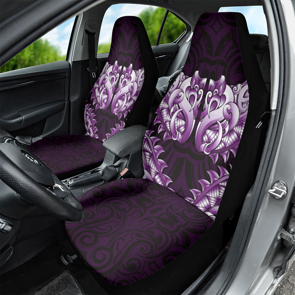 New Zealand Ta Moko Car Seat Cover Aotearoa Maori Chest Tattoo Purple