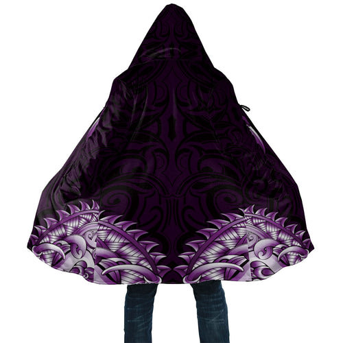 New Zealand Ta Moko Cloak Aotearoa Maori Chest Tattoo Purple