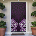 New Zealand Ta Moko Door Cover Aotearoa Maori Chest Tattoo Purple
