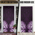 New Zealand Ta Moko Door Cover Aotearoa Maori Chest Tattoo Purple