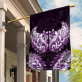 New Zealand Ta Moko Garden Flag Aotearoa Maori Chest Tattoo Purple
