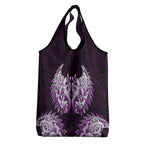 New Zealand Ta Moko Grocery Bag Aotearoa Maori Chest Tattoo Purple