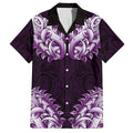 New Zealand Ta Moko Hawaiian Shirt Aotearoa Maori Chest Tattoo Purple