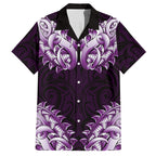 New Zealand Ta Moko Hawaiian Shirt Aotearoa Maori Chest Tattoo Purple