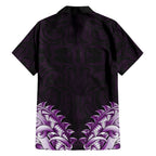 New Zealand Ta Moko Hawaiian Shirt Aotearoa Maori Chest Tattoo Purple