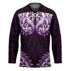 New Zealand Ta Moko Hockey Jersey Aotearoa Maori Chest Tattoo Purple