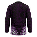 New Zealand Ta Moko Hockey Jersey Aotearoa Maori Chest Tattoo Purple