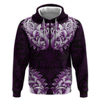 New Zealand Ta Moko Hoodie Aotearoa Maori Chest Tattoo Purple