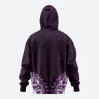 New Zealand Ta Moko Hoodie Aotearoa Maori Chest Tattoo Purple