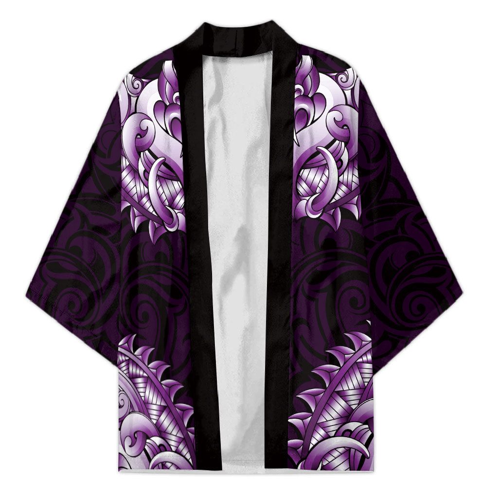 New Zealand Ta Moko Kimono Aotearoa Maori Chest Tattoo Purple