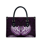 New Zealand Ta Moko Leather Bag Aotearoa Maori Chest Tattoo Purple