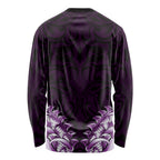 New Zealand Ta Moko Long Sleeve Shirt Aotearoa Maori Chest Tattoo Purple