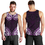 New Zealand Ta Moko Men Tank Top Aotearoa Maori Chest Tattoo Purple