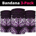 New Zealand Ta Moko Neck Gaiter Aotearoa Maori Chest Tattoo Purple
