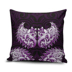 New Zealand Ta Moko Pillow Cover Aotearoa Maori Chest Tattoo Purple